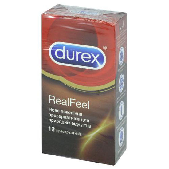 Презервативи латексні з силіконовою змазкою Durex Real Feel (Дюрекс Реал) №12